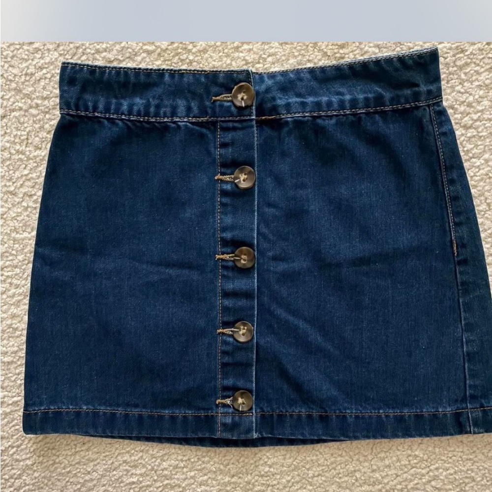 Forever 21 Dark Blue Button-Down Mini Skirt